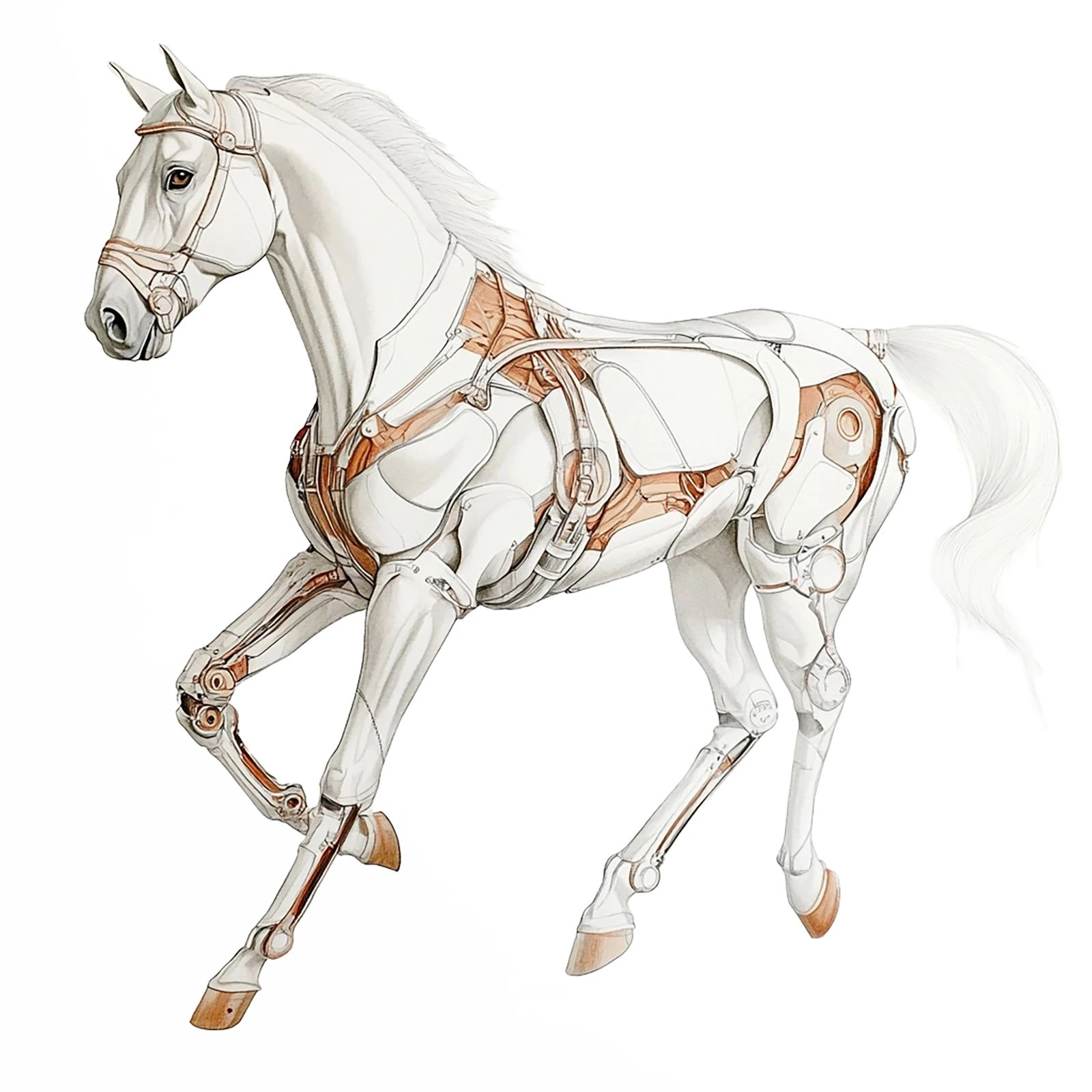 Illustration of a mechanical horse
