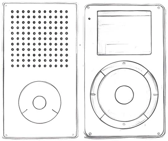 Illustration of Braun's T3 Pocket Radio and Apple's iPod