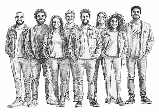 Illustration of a group of people